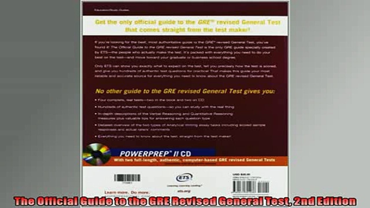 Free PDF Downlaod  The Official Guide to the GRE Revised General Test 2nd Edition READ ONLINE