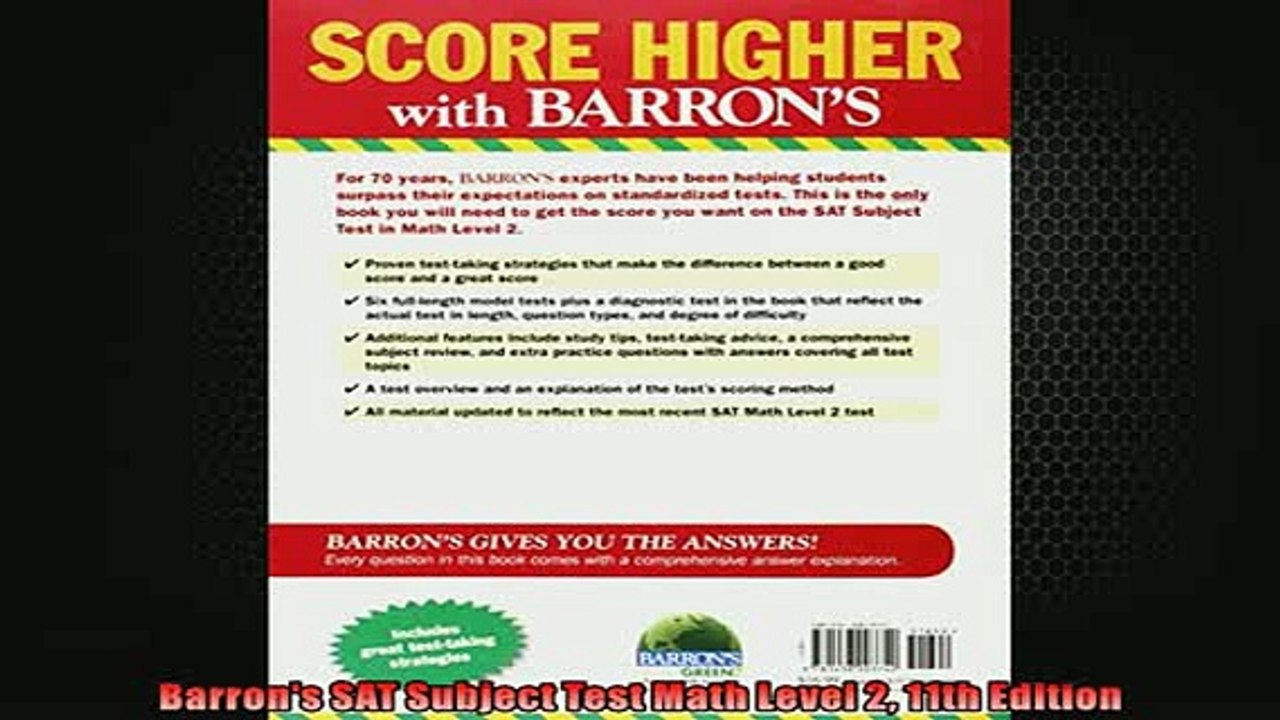 EBOOK ONLINE  Barrons SAT Subject Test Math Level 2 11th Edition  DOWNLOAD ONLINE