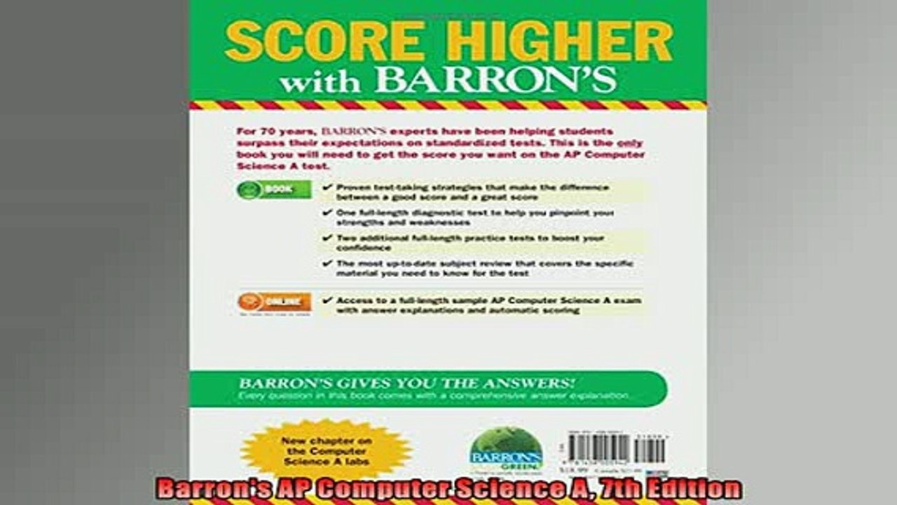 FREE PDF  Barrons AP Computer Science A 7th Edition READ ONLINE
