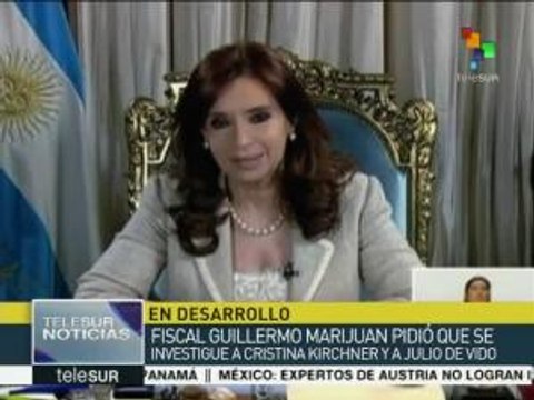 Argentina: fiscal Marijuan pide investigar a Cristina Fernández