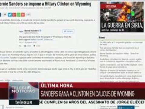 EE.UU.: Sanders se impone a Clinton en Wyoming