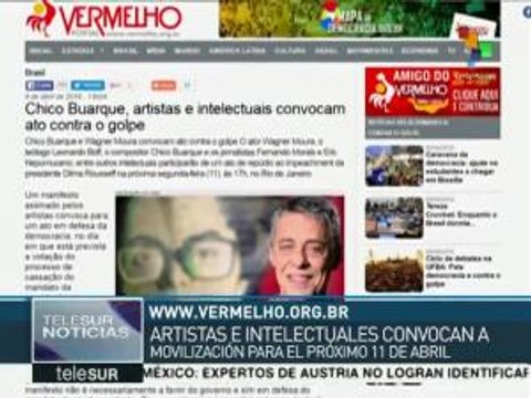 Brasil: artistas e intelectuales instan a solidarizarse con Rousseff