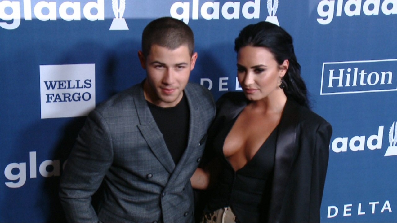 Nick Jonas And A "WOW" Demi Lovato Go To GLAAD Awards Together