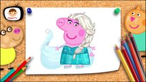 Peppa Pig y Elsa Kristoff Anna Olaf Disney Frozen   Halloween La Cerdita En Español PequeTV