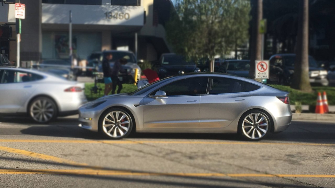 Tesla Model 3 Spotted on Road for the First Time During Video Shoot AF