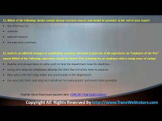 COM 295 Final Exam Latest Question Answers