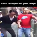 This Man Afraid Of Height Of Glass Bridge