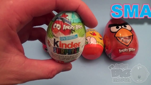 Angry Birds Surprise Eggs Learn Sizes Big Bigger Biggest! Opening Eggs with Toys and Candy! Part 2