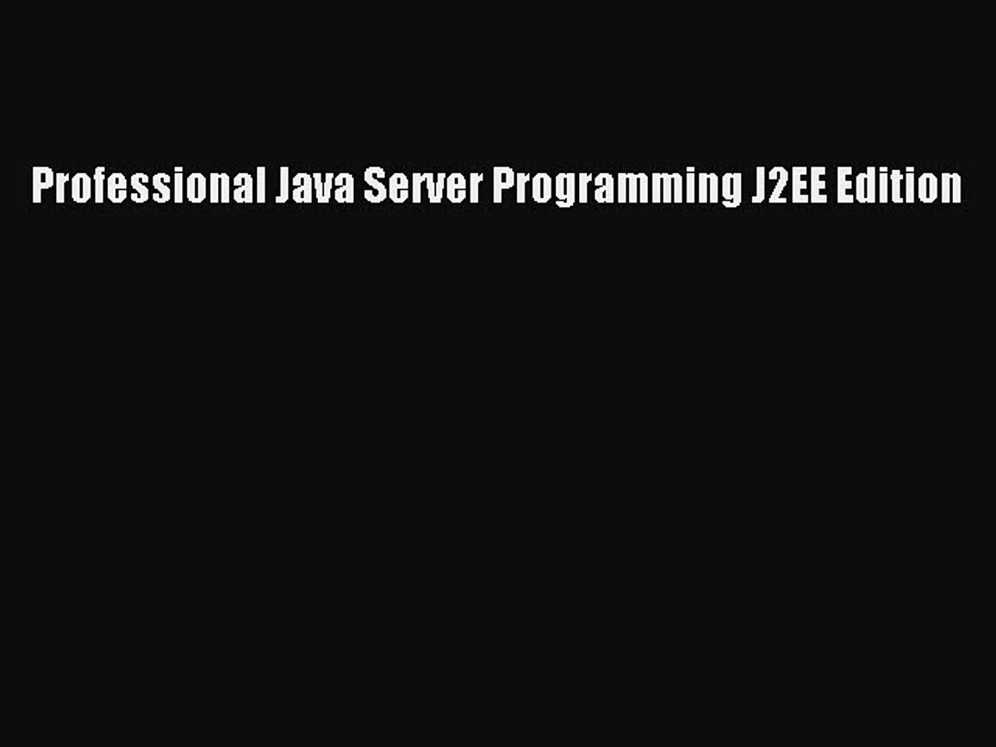 Download Professional Java Server Programming J2EE Edition Ebook Online