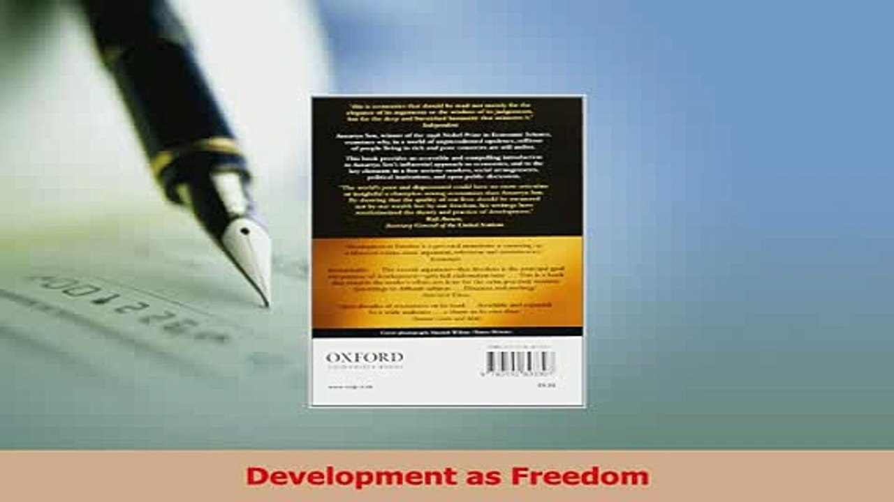 Read  Development as Freedom Ebook Online