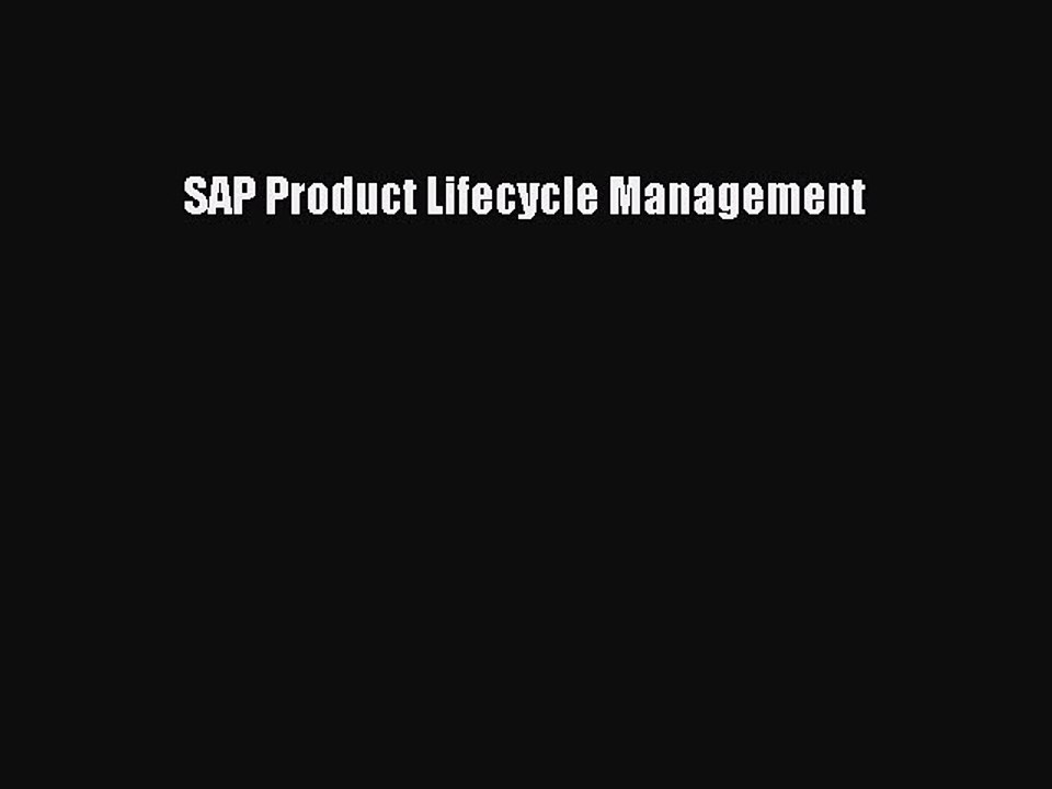 Read SAP Product Lifecycle Management PDF Free