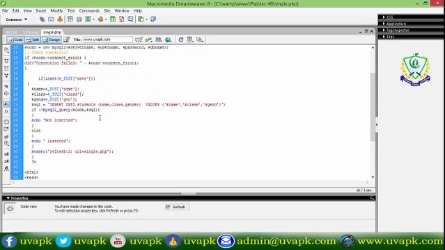 Lecture 49 how to insert data in database using single page in PHP basic in hindi urdu