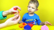 Play Doh Foam Clay Ice Cream Cups with Surprise Angry Birds Toys Плей До гранулы капкейк