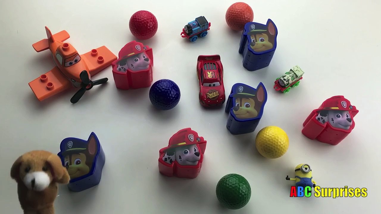 ABC SURPRISES EGG Learn to Spell Colors Disney Car Toys Lightning McQueen Thomas Train Paw Patrol