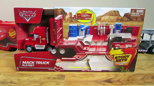 DISNEY CARS MACK TRANSFORMING TRUCK PLAYSET STORY SETS CONNECT & PLAY LIGHTNING MCQUEEN