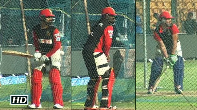 IPL 9 Virat Ab de Villiers and Chris Gayle Batting Practice Session