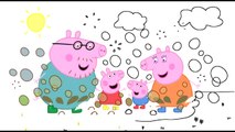 Peppa Pig Family Muddy Puddles Coloring For Kids Peppa Pig Coloring Book