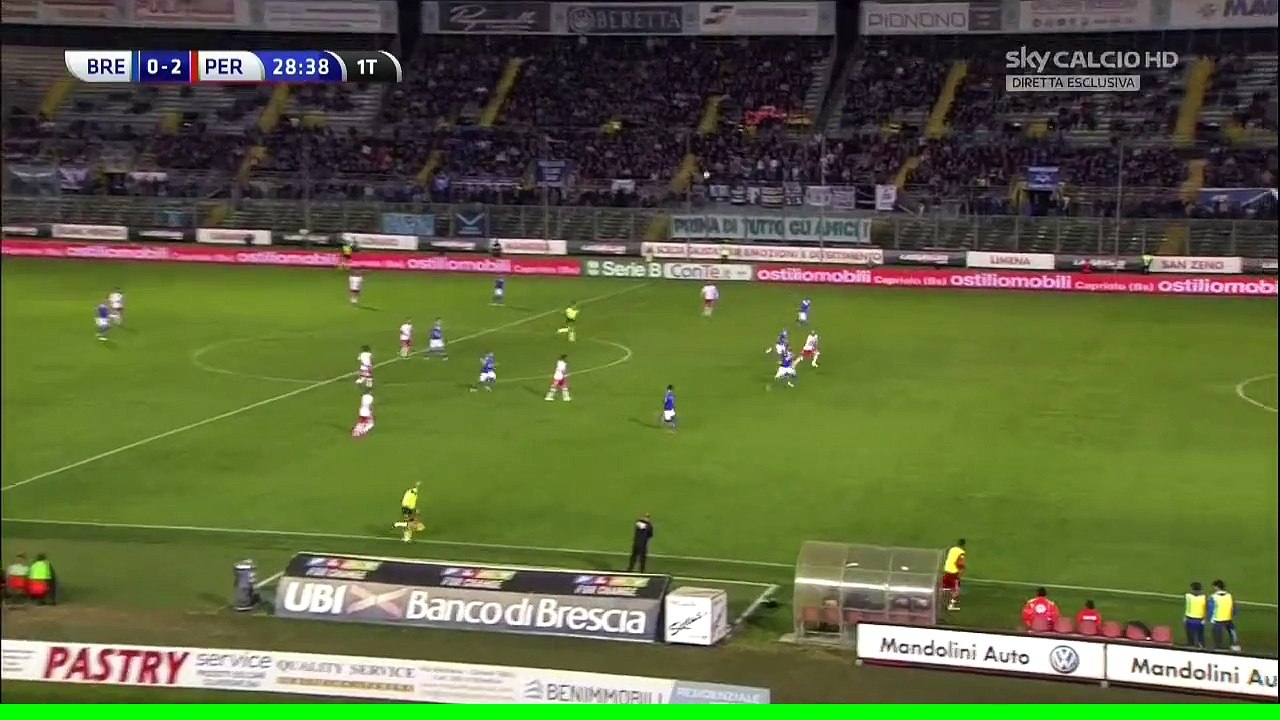 0-2 Matteo Ardemagni Goal Italy  Serie B - 11.04.2016, Brescia Calcio 0-2 Perugia Calcio