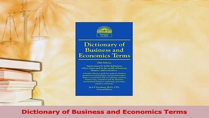Download  Dictionary of Business and Economics Terms PDF Free