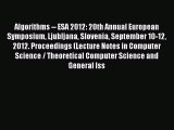 Read Algorithms -- ESA 2012: 20th Annual European Symposium Ljubljana Slovenia September 10-12