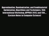 Read Approximation Randomization and Combinatorial Optimization. Algorithms and Techniques: