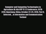 Read Computer and Computing Technologies in Agriculture IV: 4th IFIP TC 12 Conference CCTA