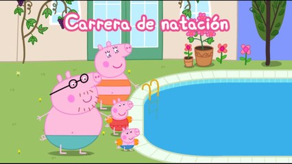 Peppa Pig en Español - La casa de vacaciones - Carrera de natacion