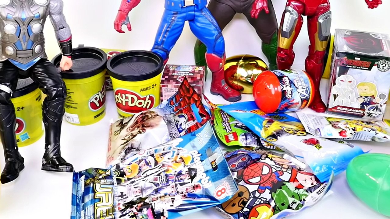 HULK SMASH Play doh Giant Bomb Egg Opening! The Avengers Superhero Doll Toys Part 4