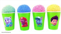 Paw Patrol Clay Foam Surprise Eggs Play-Doh Dippin Dots Toy Surprise Cups Learn Colors!
