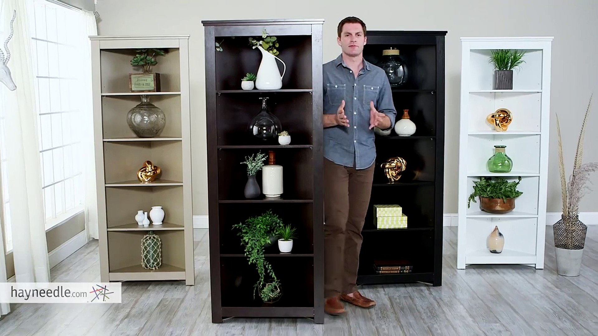 Finley Home Redford Corner Bookcase Black Product Review Video