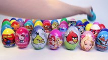 SURPRISE EGGS ANGRY BIRDS PEPPA PIG MICKEY MOUSE FROZEN BARBIE SPIDERMAN TOYS PLAY DOH Part 2