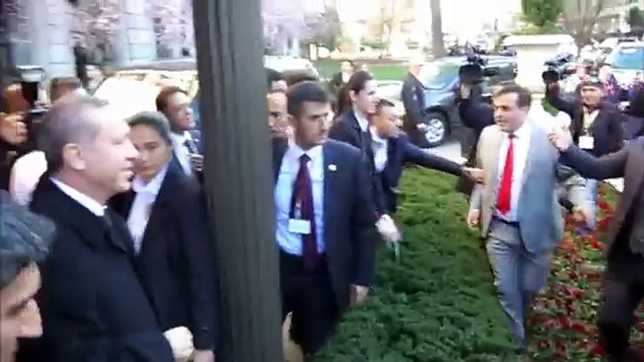 Cumhurbaşkanı Erdoğan'a Washington'da coşkulu karşılama