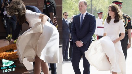 Kate Middleton Wardrobe Malfunction - Almost Reveals Bare B*tt