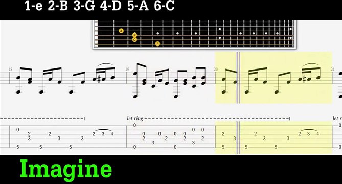 JOHN LENNON-IMAGINE-FINGERSTYLE GUITAR PRO TAB+PDF TAB