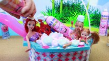 Barbie FOAM BATH Surprises in Giant Barbie Swimming Pool Mr Bubble Bath Surprise Toys DisneyCarToys