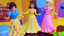 Elsa Frozen Snow White Parody Play-Doh Disney Princess Belle 7 Dwarfs Princesses Castle Toy Video
