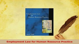 Read  Employment Law for Human Resource Practice PDF Free