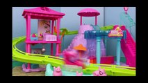 Peppa Pig Roller Coaster Polly Pocket Resort Theme Park George Pig Car Crash DisneyCarToys