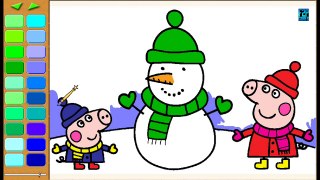 Peppa Pig Coloring Pages for Kids ► Peppa Pig Coloring Games ► Peppa Christmas Snowman Coloring Book