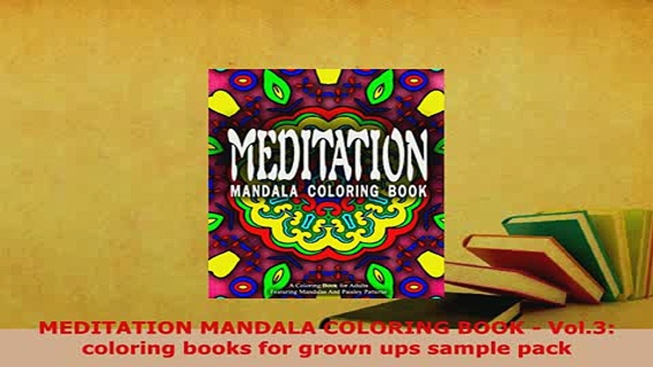 Download  MEDITATION MANDALA COLORING BOOK  Vol3 coloring books for grown ups sample pack Read Online