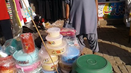 Plastic bartan SHOP in sasta bazaar of phularwan Pakistan