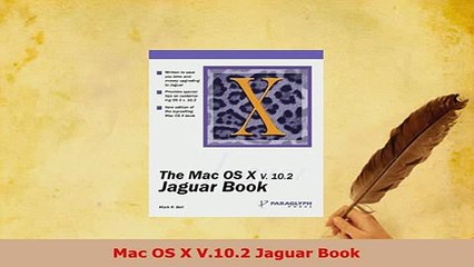 Download  Mac OS X V102 Jaguar Book  EBook