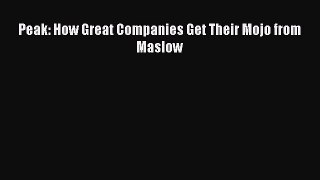 [Read book] Peak: How Great Companies Get Their Mojo from Maslow [Download] Full Ebook