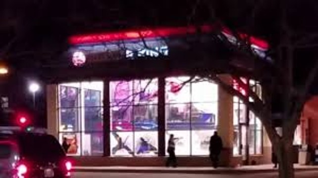 Burger King all the Windows glass smashed out 2016