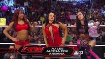 The Bella Twins and Cameron (w/ Eva Marie) vs. AJ Lee, Aksana and Alicia Fox (w/ Tamina Snuka)