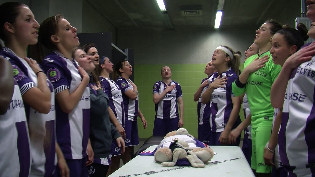 La joie du vestiaire des Toulousaines après leur succès face à Dijon!