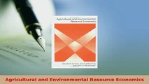 PDF  Agricultural and Environmental Resource Economics Free Books