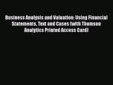 [Read book] Business Analysis and Valuation: Using Financial Statements Text and Cases (with