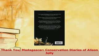 PDF  Thank You Madagascar Conservation Diaries of Alison Jolly Download Full Ebook