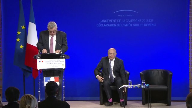 Archive - Michel Sapin et Christian Eckert lancent la campagne 2016 de l'impôt sur le revenu